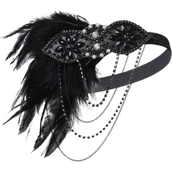 Women's Flapper Dress 1920s Beaded Sequin V Neck Party Dress Fitted Midi - Picture 4 of 6